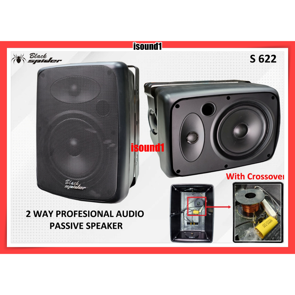 SPEAKER PASIF BLACK SPIDER S 622 6.5 INCH SEPASANG BLACKSPIDER S622 ORIGINAL
