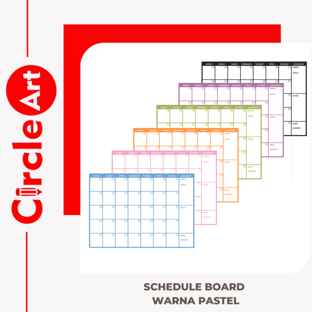 

Schedule Board Warna Dasar dan Pastel / Papan Tulis Tempel / Paket Schedule Board