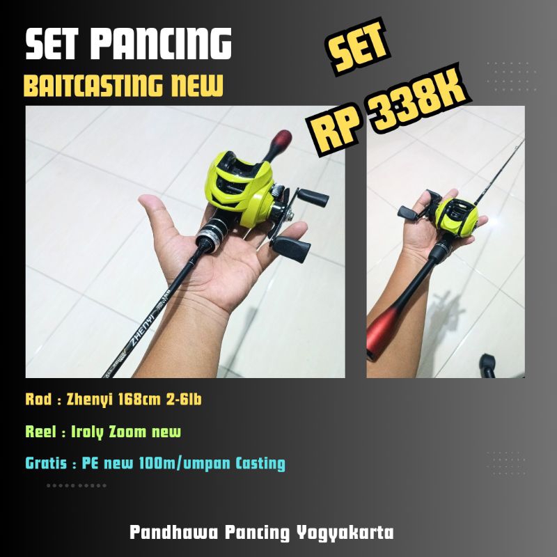 Set Pancing Baitcasting Zhenyi dan Reel Baitcasting Iroly Zoom
