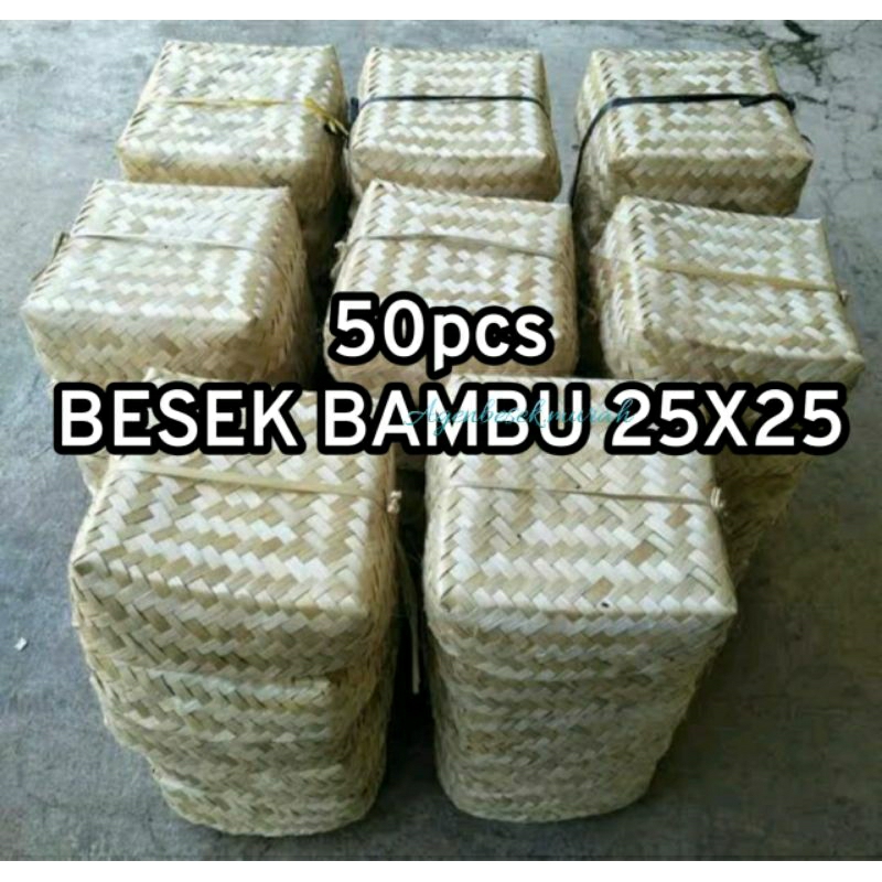 50pcs BESEK HAMPERS 25X25 MURAH / BESEK BAMBU 25X25 / BESEK CATERING 22x22 20x20 / BESEK WALLET MURA