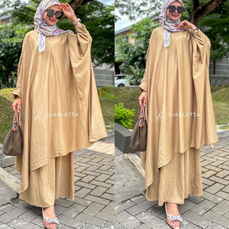 KODE P86X Haliza Set Rok Abaya Malayu Jumbo Set Melayu Viral Polo Linen BY DIARLETTA