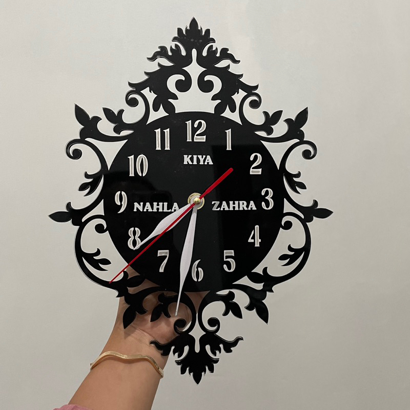 JAM DINDING AKRILIK CUSTOM NAMA