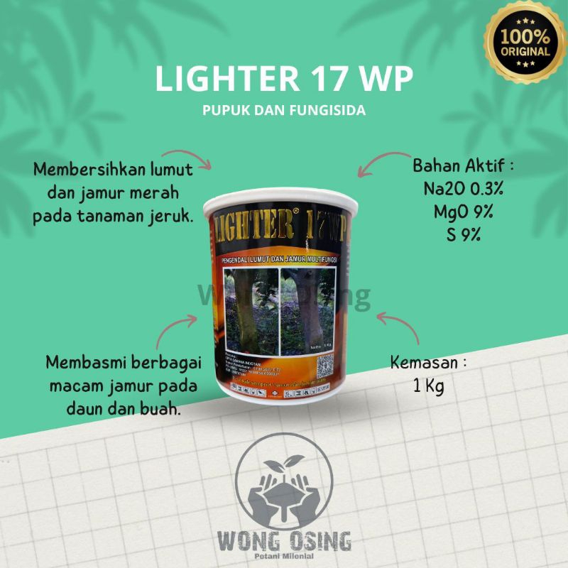 LIGHTER 17WP FUNGISIDA PENGENDALI LUMUT DAN JAMUR PADA BATANG DAN RANTING TANAMAN JERUK