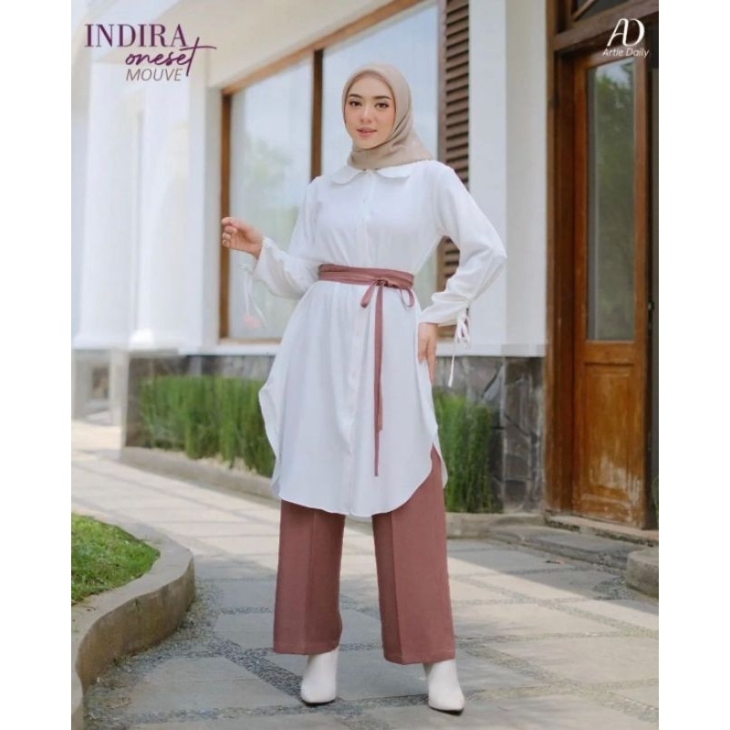 indira oneset setelan wanita remaja setelan celana tunik