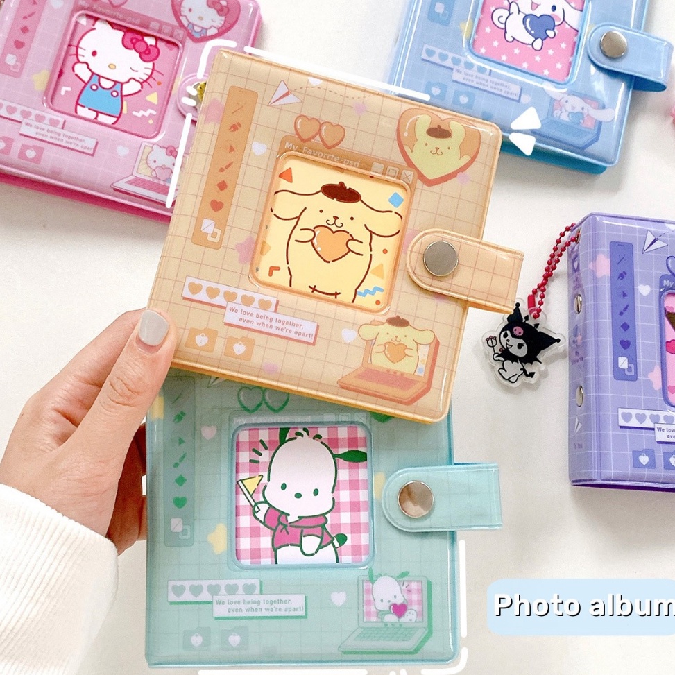 PALING LARIS Kawaii Sanrio album foto binder 3 ring mini dengan liontin 4saku Photo album card polar