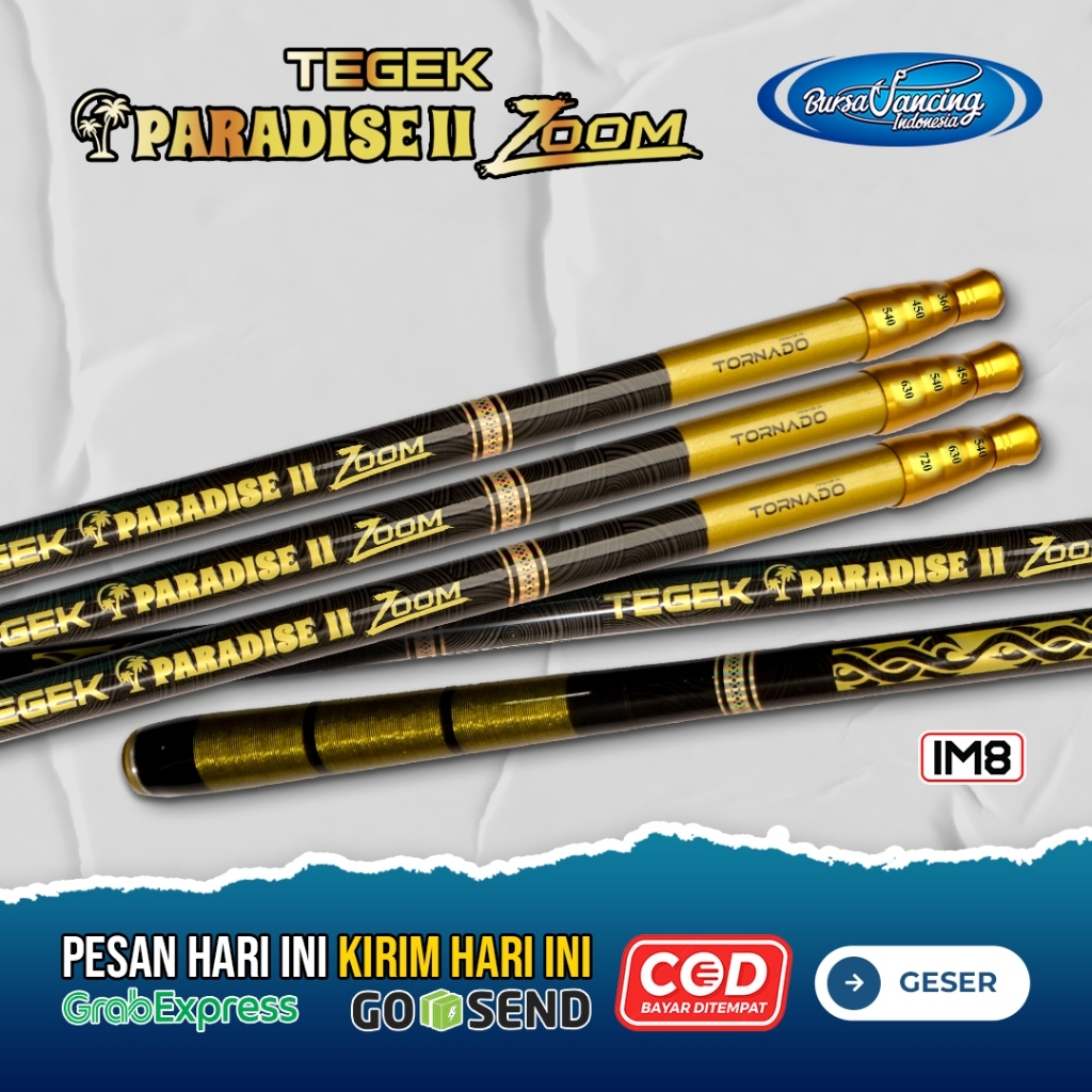 Paradise Tegek Pancing Paradise II Zoom Tornado Beli 1 Dapat 3 Ukuran | Carbon IM8 Zoom System