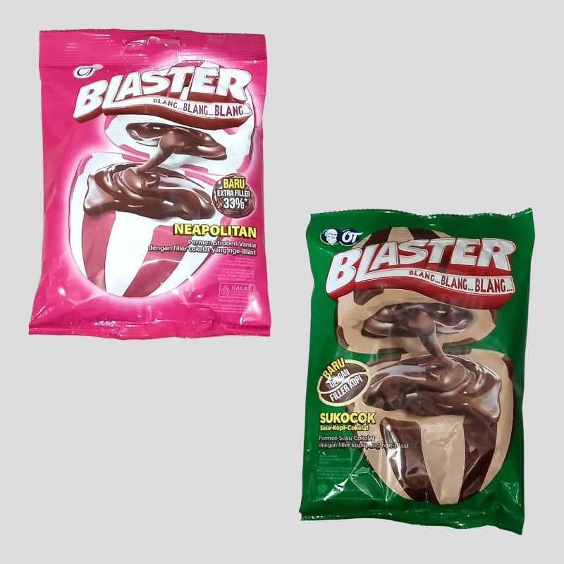 

BLASTER Permen Coklat Belang Belang Neapolitan & Sukocok isi 50 pcs