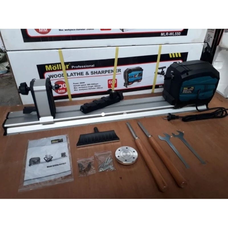 Mesin Bubut MOLLAR WL550 Mesin Mini Wood Lathe and Sharpener Bubut Kayu Woodworking