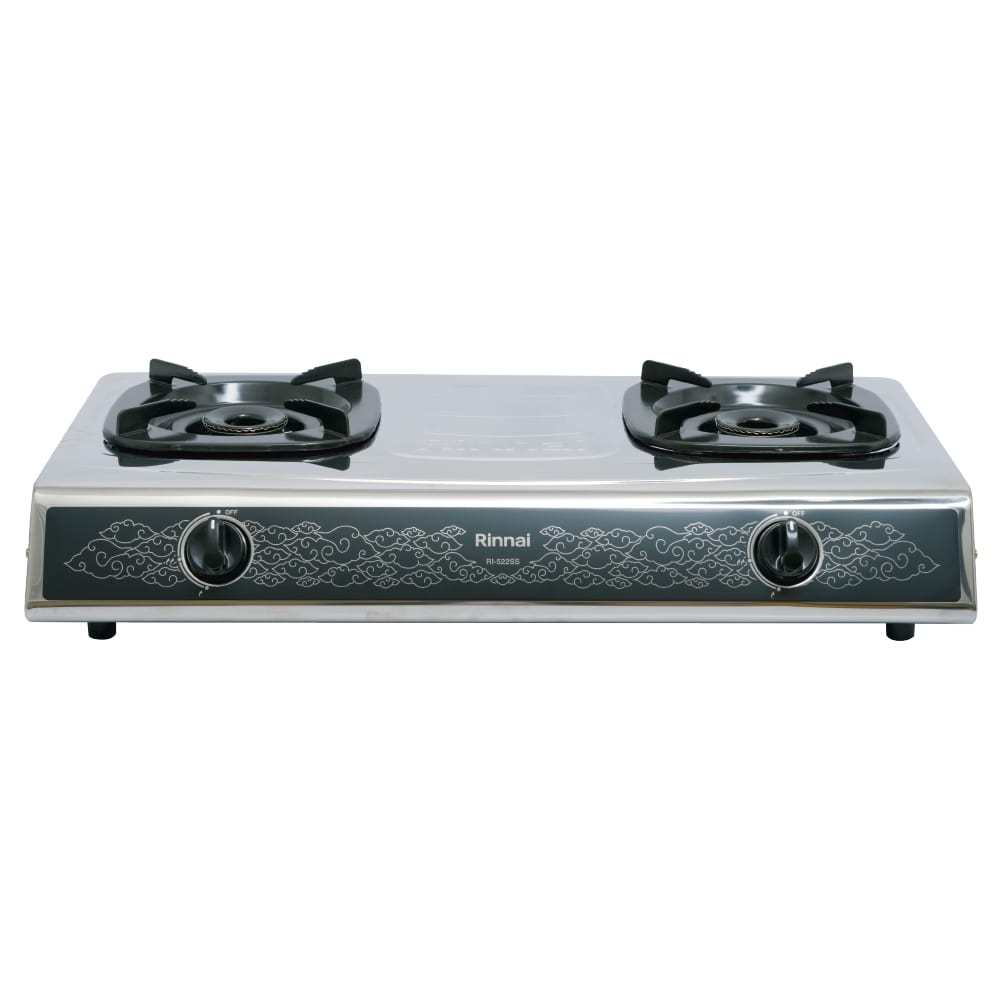 Kompor Gas Rinnai Stainless Steel 2 Tungku Sun Burner Keramik Original