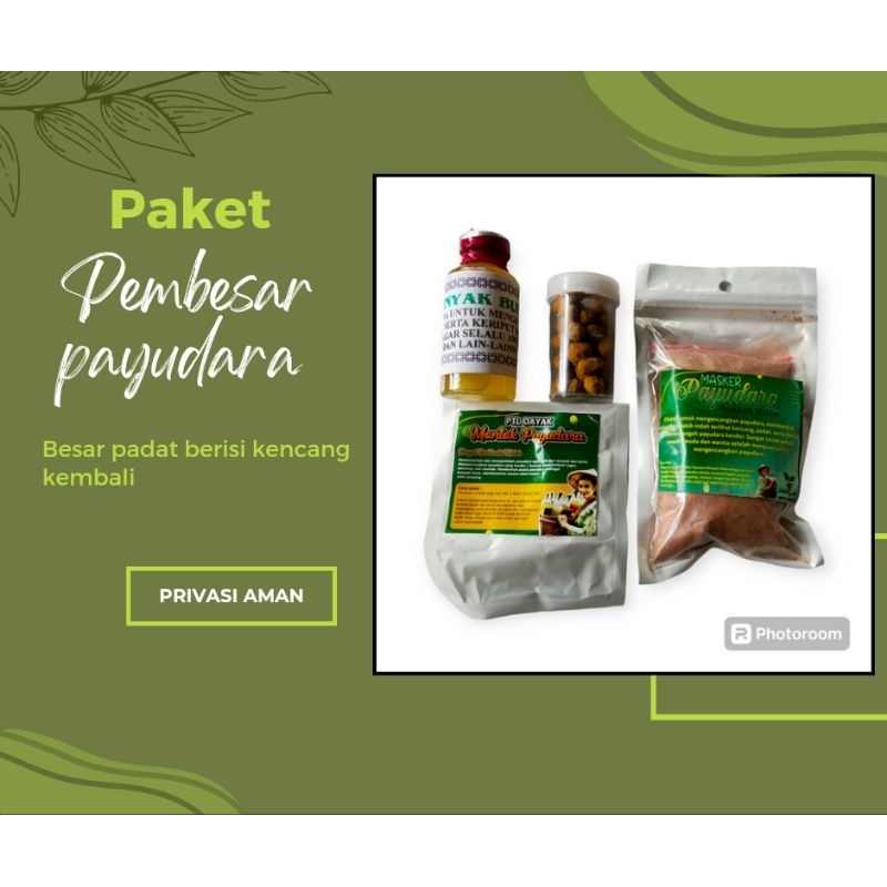 Paket membesarkan kencang padat berisi (Mibul,masker dan pil montok payudara isi 50 butir)