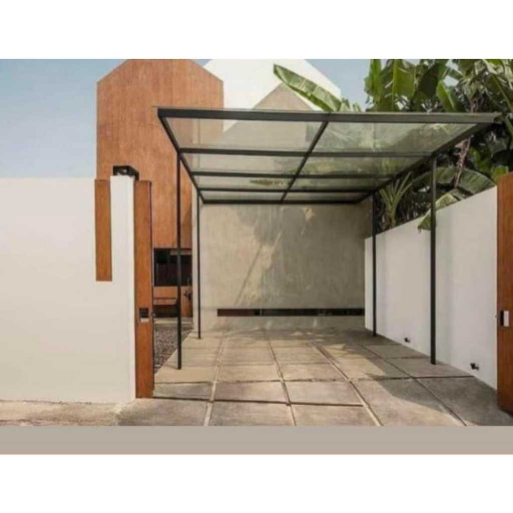 Kanopi solarflat bening rangka besi sidoarjo