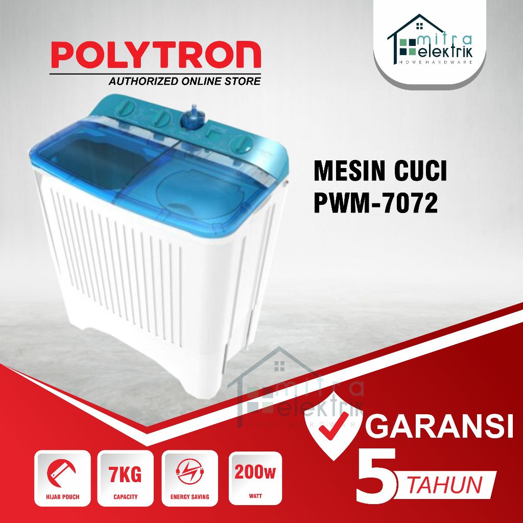 Mesin Cuci POLYTRON Hijab Giant Series Transparan With Water Filter
