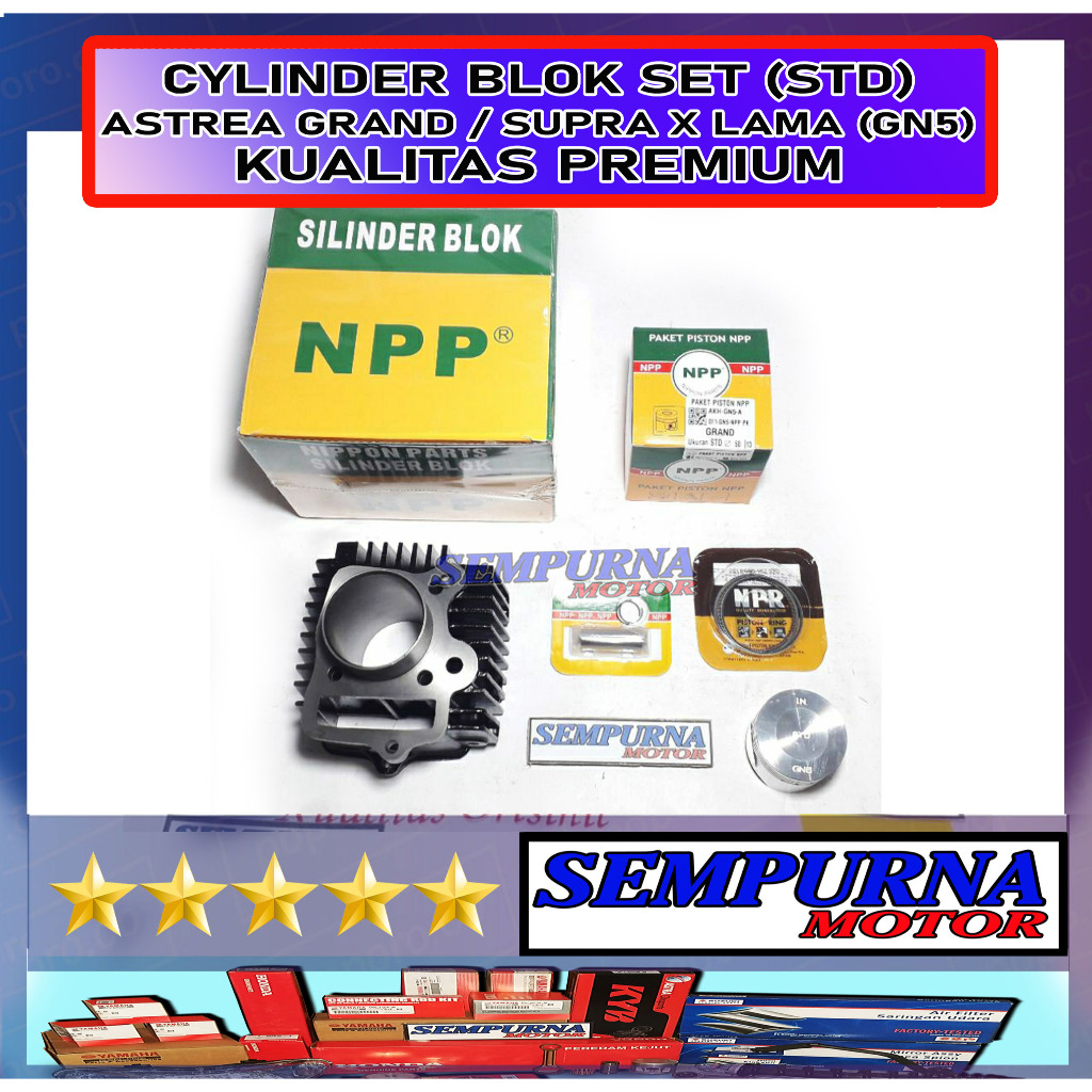 Blok Seher Set Silinder Blok Set (STD) Astrea Grand Supra X Lama (GN5) Merek NPP Kualitas Terbaik