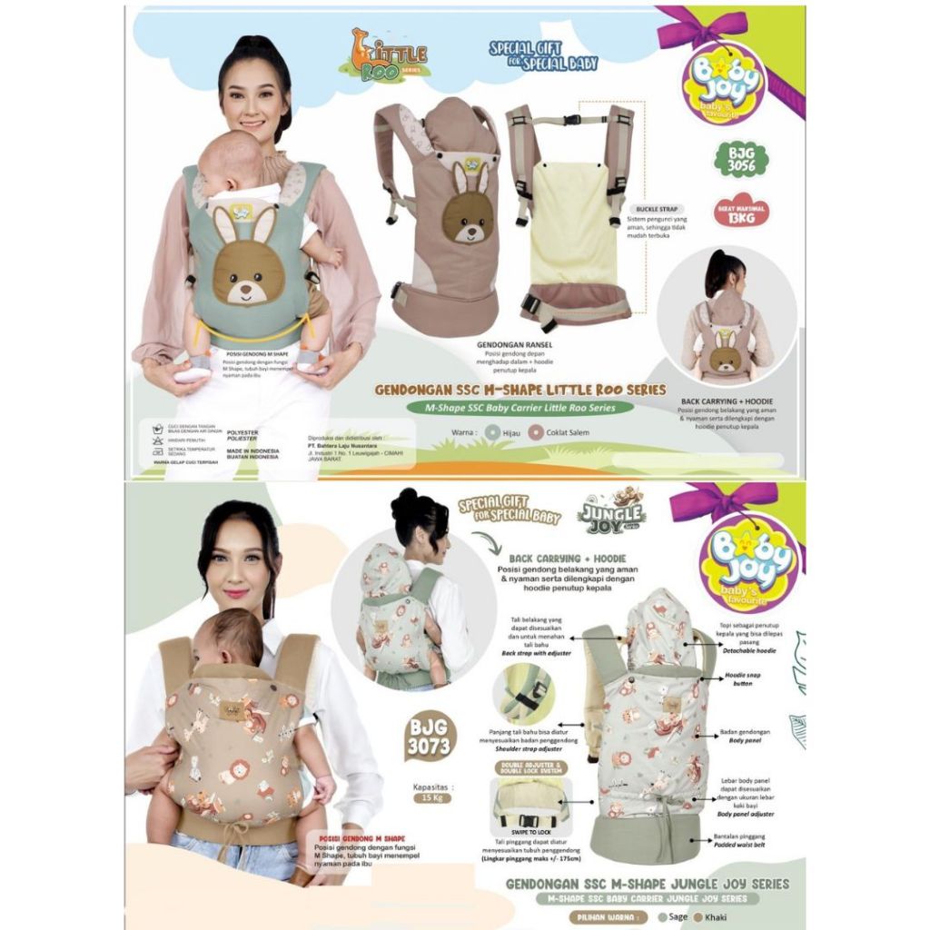 Baby Joy Gendongan Ransel SSC M-Shape | Gendongan Bayi Depan .