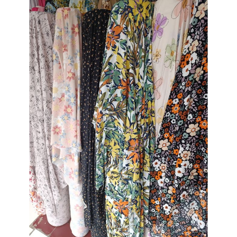bahan kain katun rayon printing