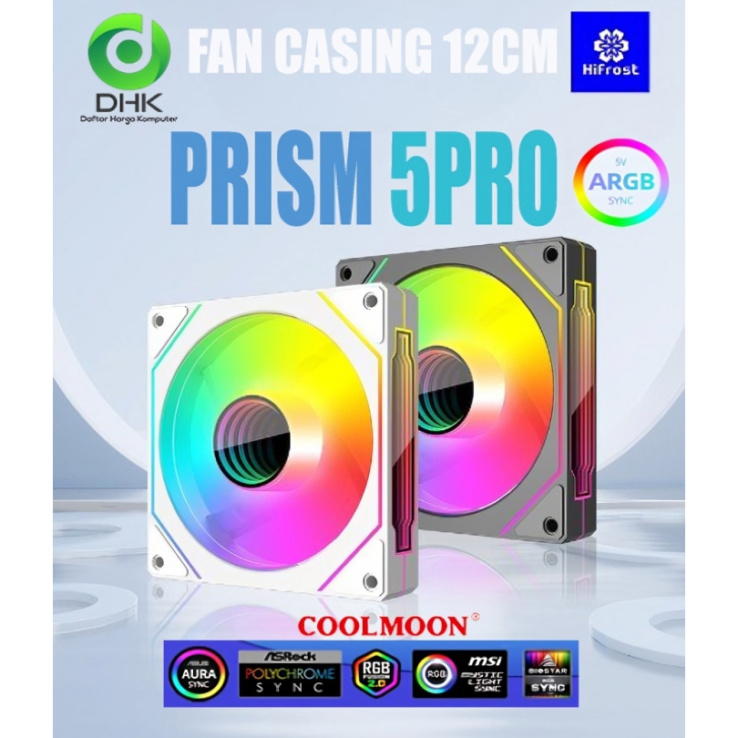COOLMOON FAN CASING HIFROST PRISM 5PRO ARGB PWM SYNC 12CM