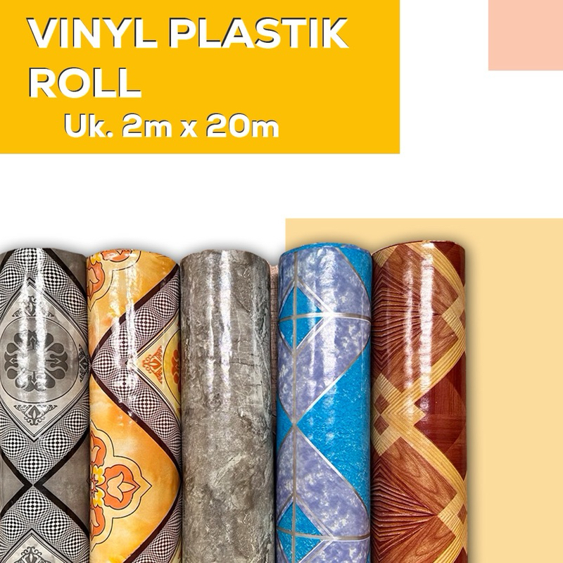 Karpet Vinyl Korea Plastik 2m x 20m Kayu Marmer Roll