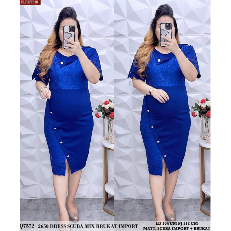 MYRA DRESS SCUBA BROKAT PREMIUM BERST SELLER KONDANGAN DRESS WANITA
