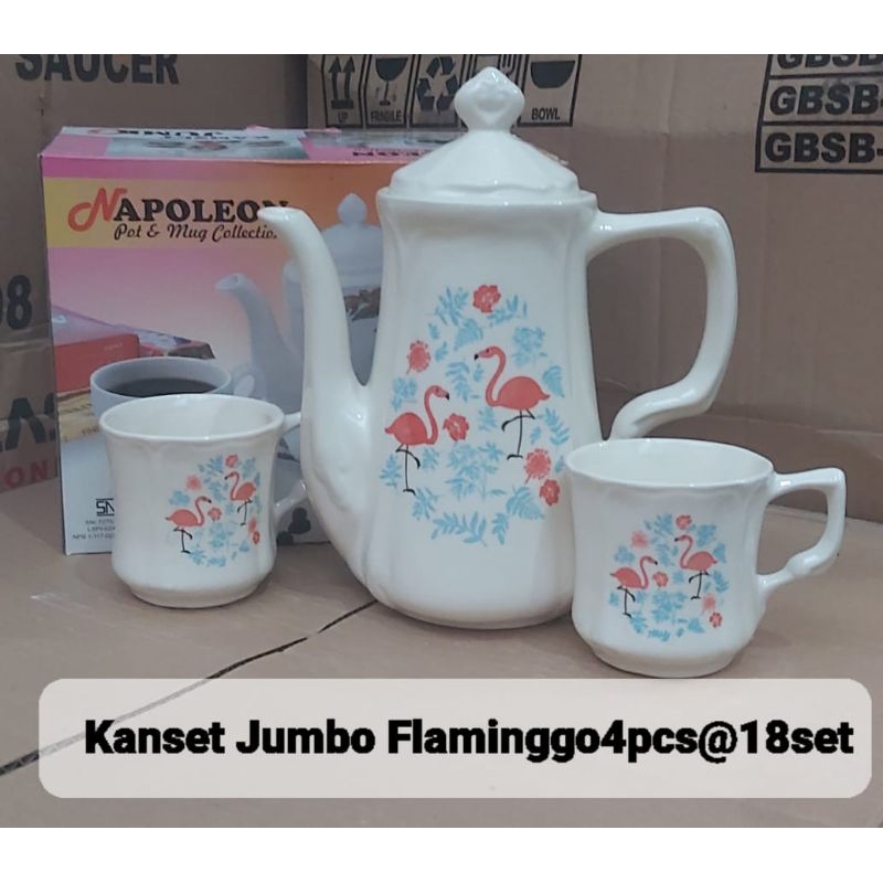 CANGKIR + TEKO KERAMIK NAPOLEON 4PCS TEKO SET GELAS SULTAN