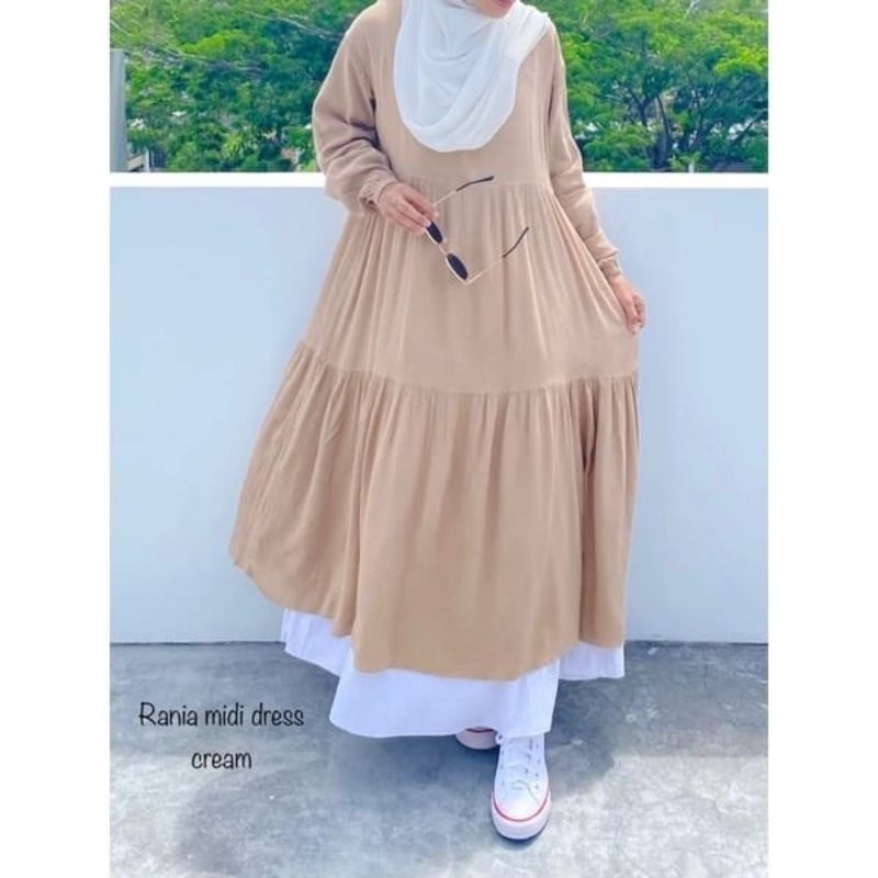 Latasha Outfit Premium Original - Rania Midi Dress Crinkle