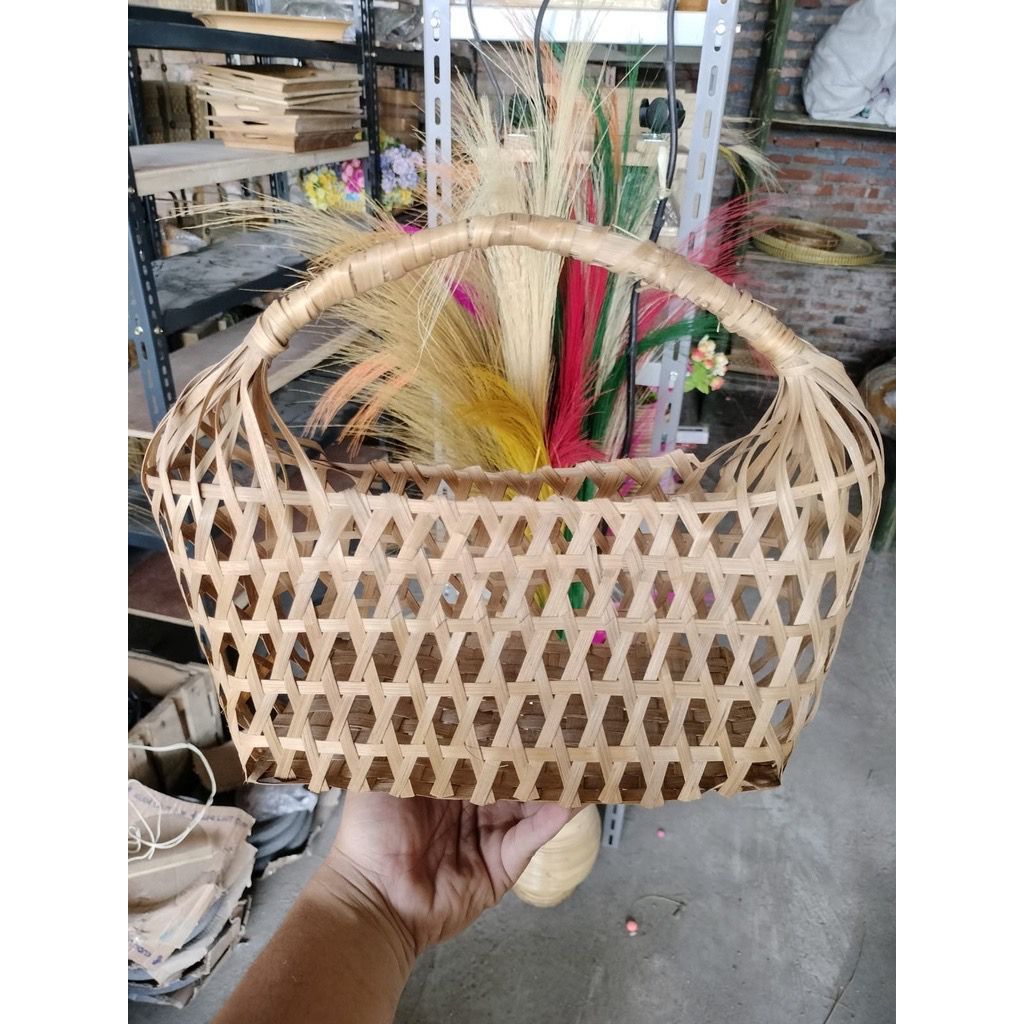 TAS KERANJANG BAMBU / TAS HAMPERS / KERANJANG PASEL
