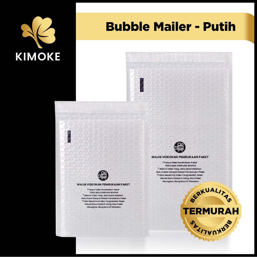 

KIMOKE Bubble Mailer Putih - Printing Unboxing