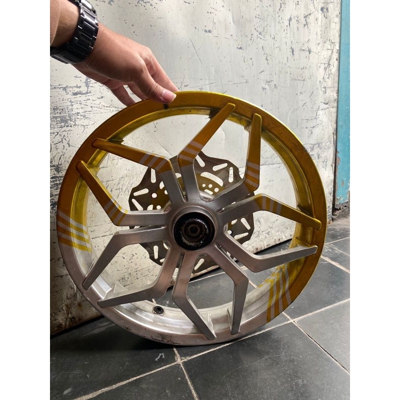 Velg Depan Mio Tapak Lebar Dan Piringan Cakram / Pelek Depan Mio Sporty Smile Soul Fino Merk Power r