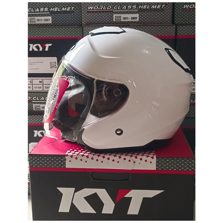 Helm KYT KYOTO R WHITE ORIGINAL KYT Putih