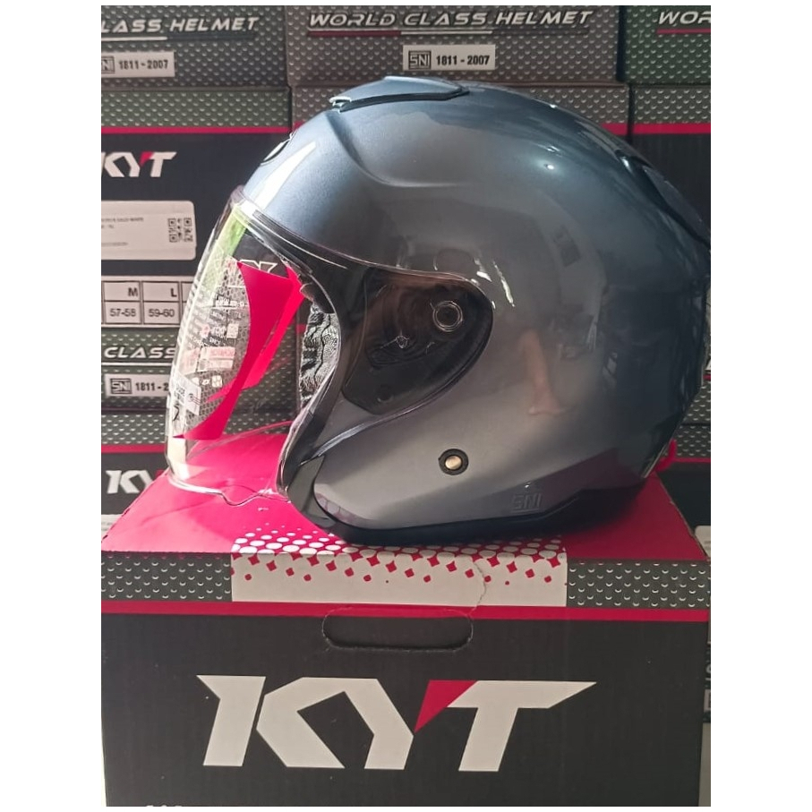 Helm KYT KYOTO R GREY GLOSS ORIGINAL KYT ABU GLOSSY