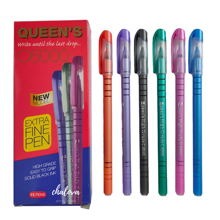 

[LUSIN] BOLPEN / PULPEN / BOLPOIN FASTER QUEEN C6000 0.7 MM TINTA HITAM ISI 12