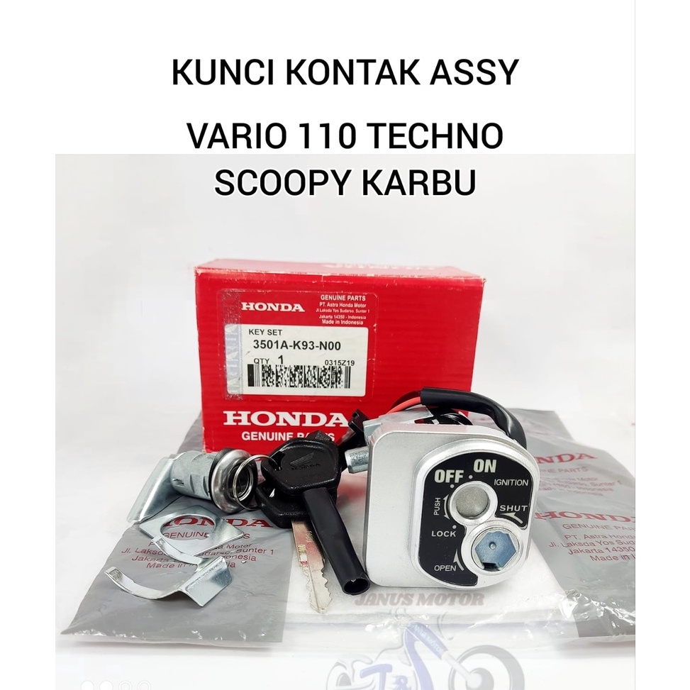 TERBAIK Kunci kontak set VARIO 11 TECHNO SCOOPY KARBU kualitas ORIGINAL orisinil pasti presisi dan a
