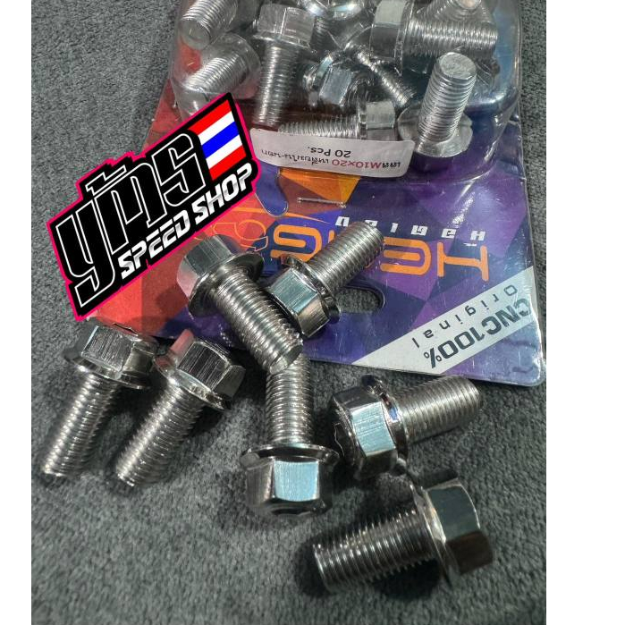 Baut Probolt 10x20 drat 14 model 2kunci hexagon stainless original HENG Thailand