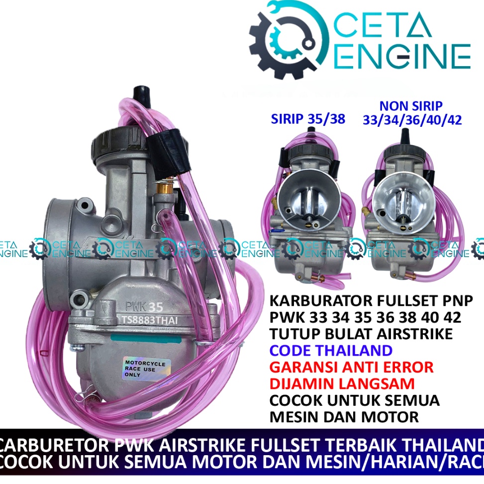 TERMURAH  BISA COD  KARBURATOR AIRSTRIKE BLUE MOD DAN SILVER SERIES PWK 24 26 28 3 32 33 34 35 36 38