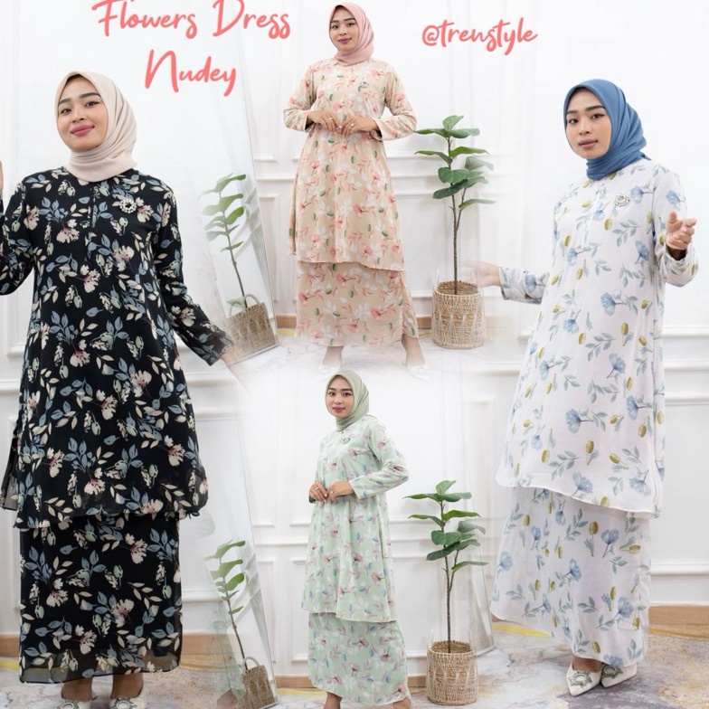 KODE F66S BAJU KURUNG MALAYSIA LIANA MOTIF BELAH SAMPING