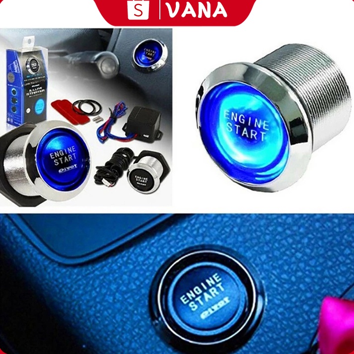 READY Pivot Universal Untuk Starter Mesin Mobil 12V Biru LED Mobil Tanpa Kunci Mesin Start Push Butt