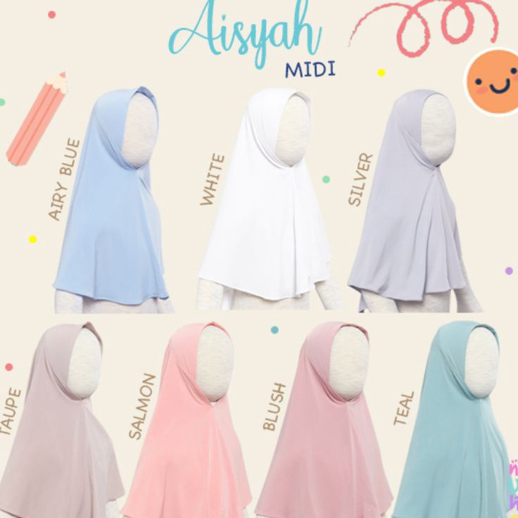 Update Istimewa  Jilbab Anak Instan Hijab Bergo Jersey Premium 6 7 8 tahun Size L Aisyah Midi Nuha K