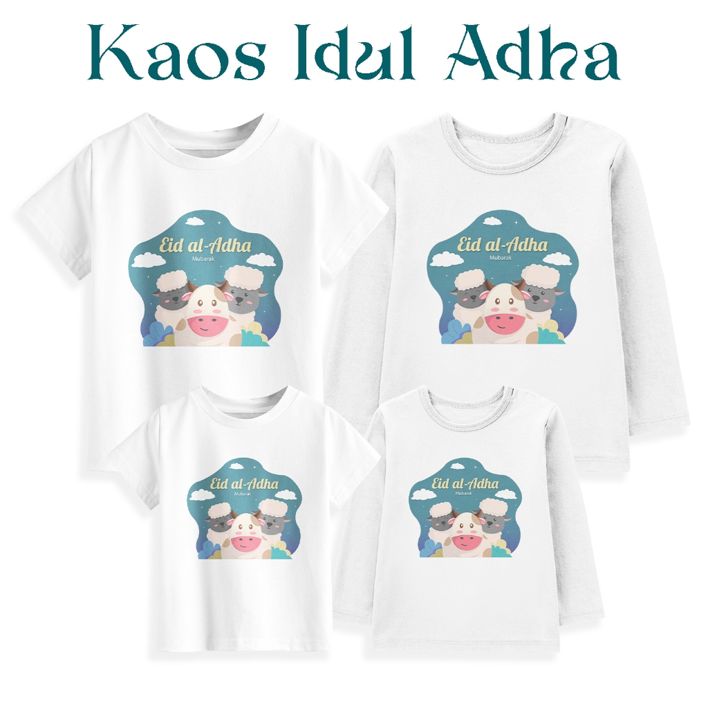 Kaos Couple Keluarga Idul Adha Warna Putih Anak dan Dewasa
