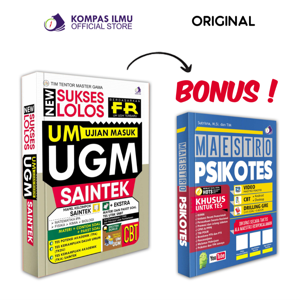 Best Seller Buku UM UGM SAINTEK - New Sukses Lolos UM UGM Saintek Kompas Ilmu Official