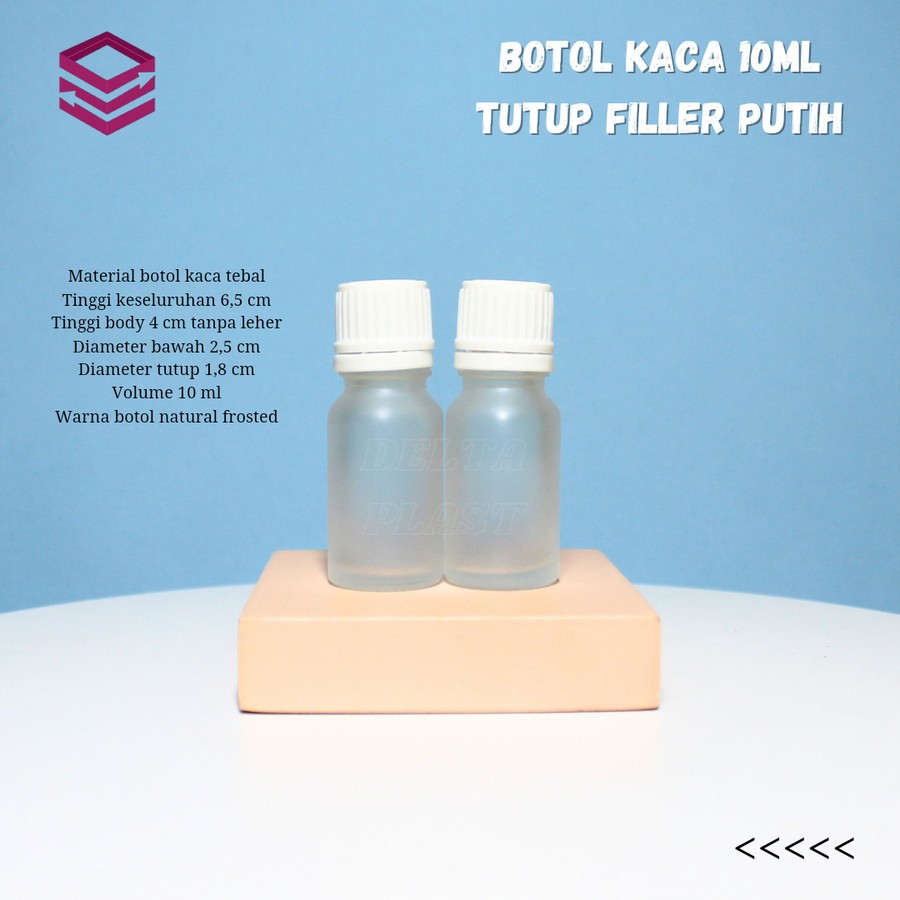 Botol kaca 10ml natural frosted / Botol kaca essential oil 10ml / Botol filler kaca 10ml