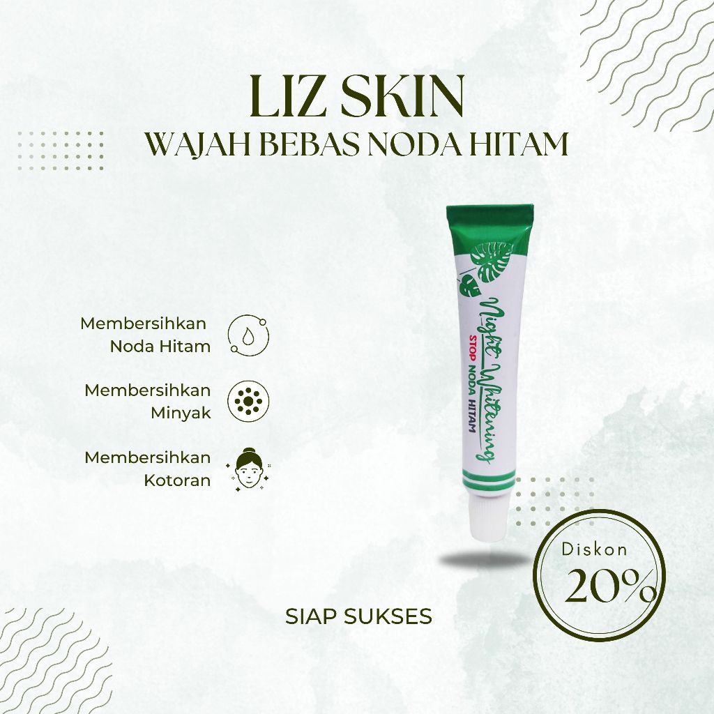 LIZ SKIN Night Whitening Original DR Listiani Pemutih Cream Malam Salep Flek Bandel