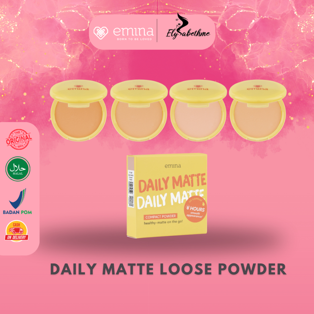[ELYSABETHME] Emina Daily Matte Compact Powder bedak padat cocok untuk remaja ke kampus sekolah beke