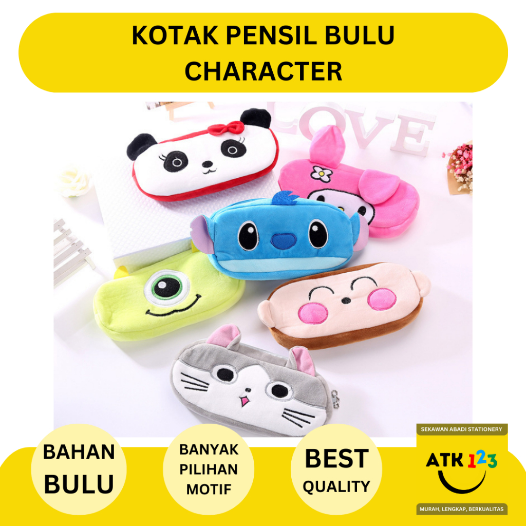 

Kotak Pensil Resleting Pouch Bulu Halus Banyak Motif Character