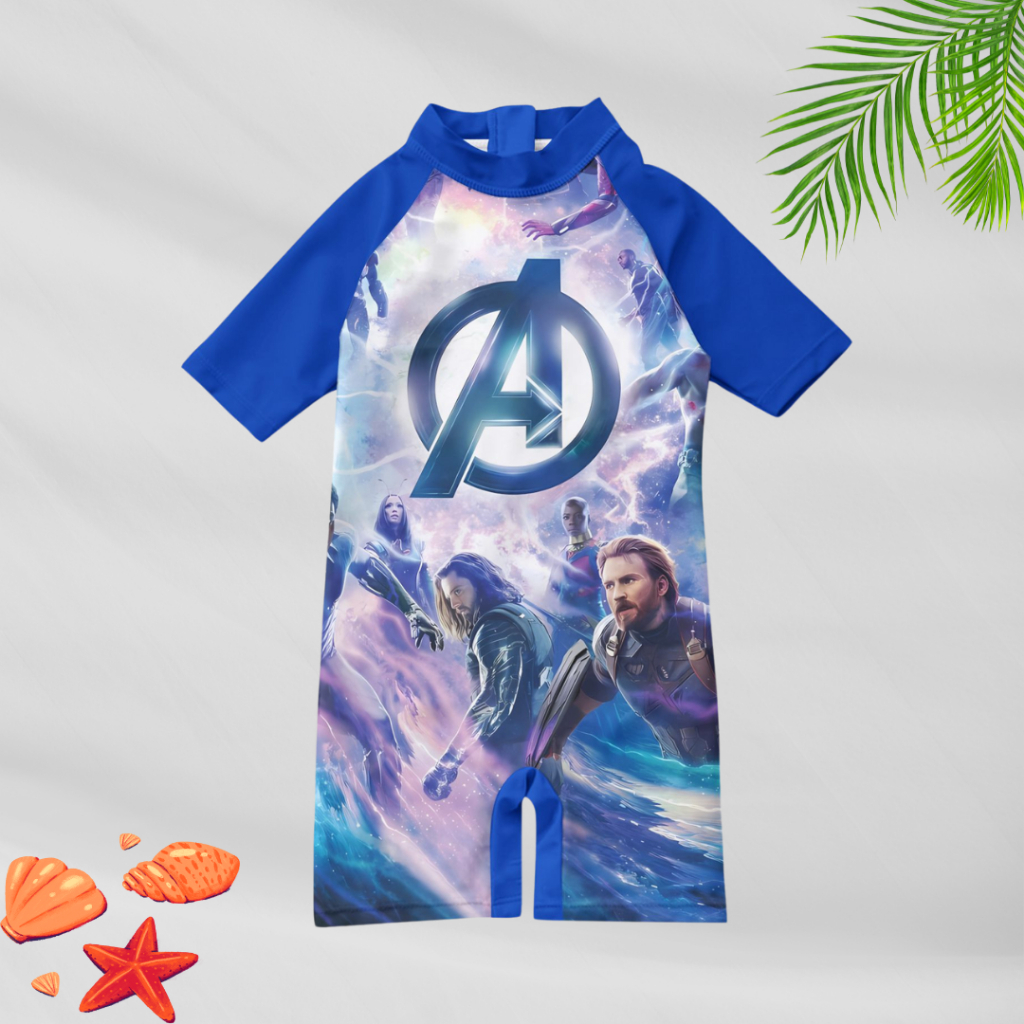 Baju Renang Anak Laki-Laki Karakter Avengers Terbaru Bahan Spandek Premium