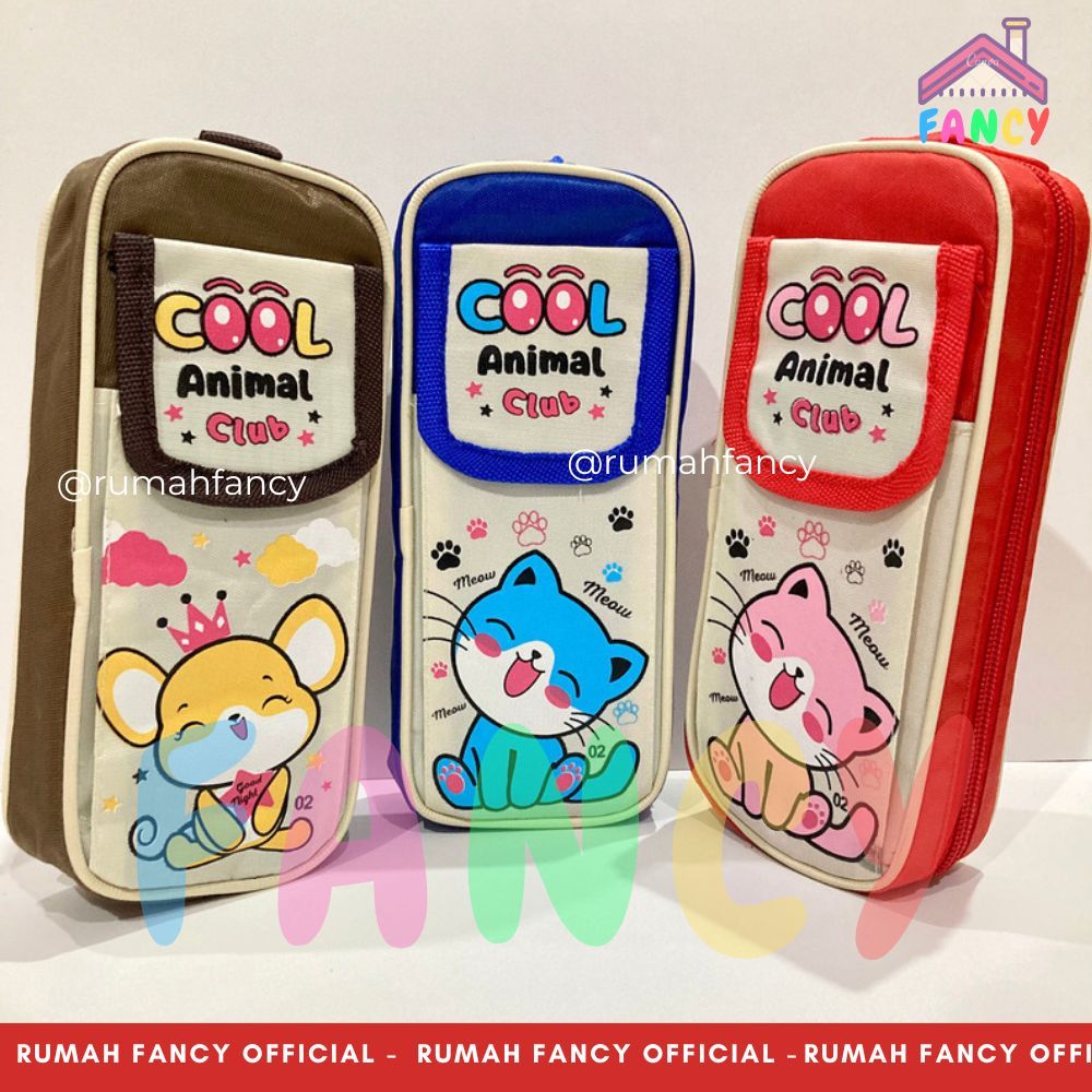 

Tempat Pensil Kain Sleting + Kantong Depan HD 02 Motif Kartun KUCING / TIKUS Cute Mouse Kitty Cat Lucu Unik Murah