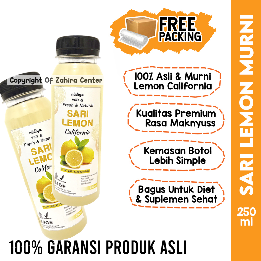 

ASLI Sari Lemon 250ml Air Jeruk Murni BPOM Organic Natual Minuman Diet Keto Jus Lemon Bergizi Sehat