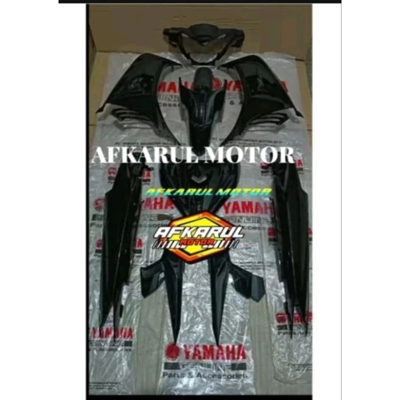 COVER BODY HALUS FULL SET JUPITER MX NEW 135 HITAM ORIGINAL YGP