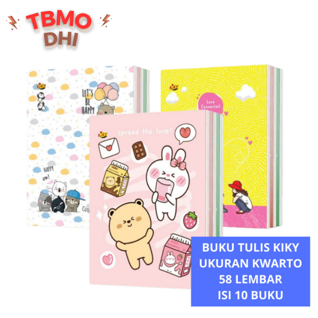 

TBMO Buku Tulis KIKY 58 Lembar Per Pack Isi 10 Pcs