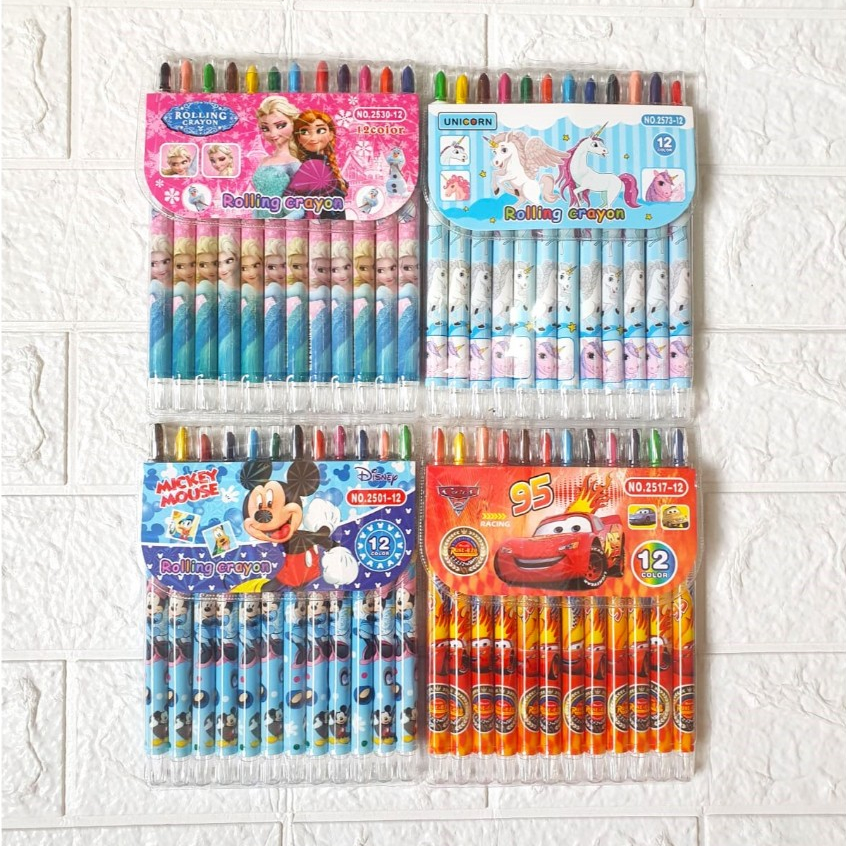 

Crayon Putar Panjang 12 Warna/Rolling Crayon/Oil Pastel