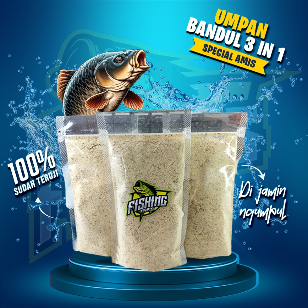 umpan mancing bandul bom an bendingan ikan mas super amis wangi 100gram merk fishing terror