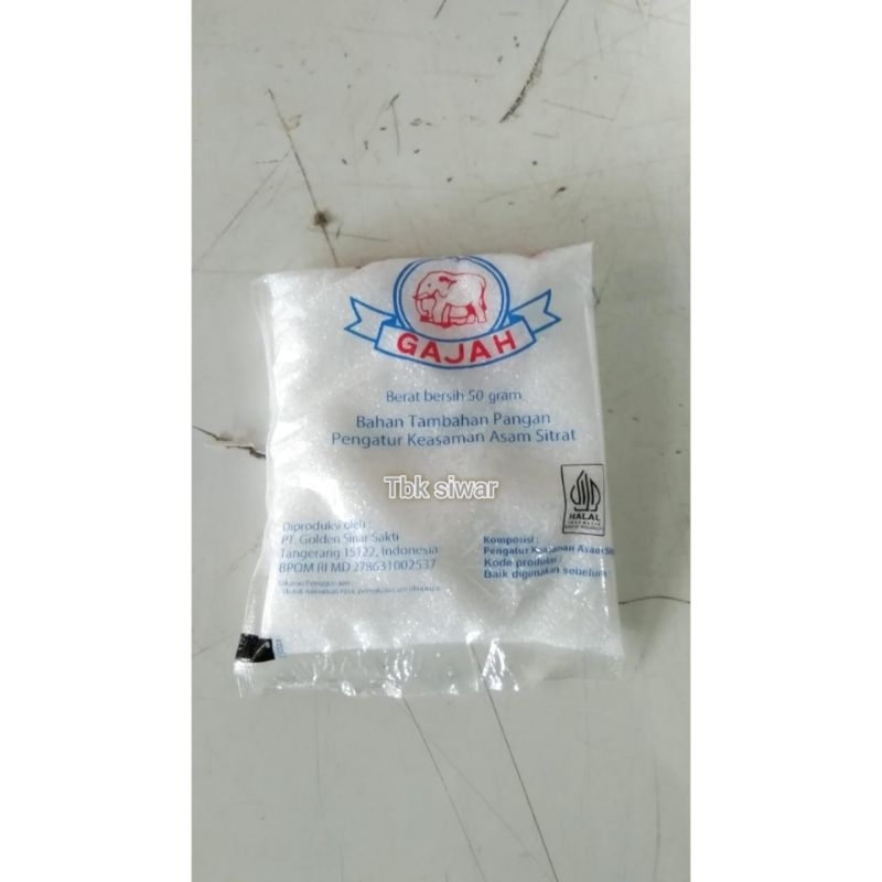 

Citric Acid / Asam Sitrat / Citrun cap Gajah 50gr